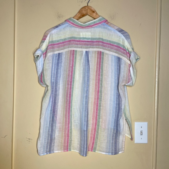 Linen Rails Multicolor Striped Button-Up Top - Picture 2 of 10